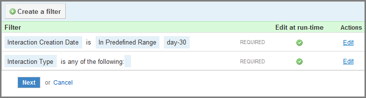 Reports - Configure Filters